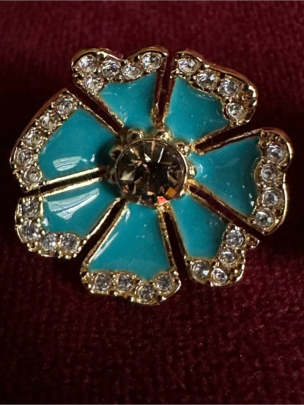 Vintage Kate Spade Gold-Plated Turquoise Flower Stud Earrings Never Use